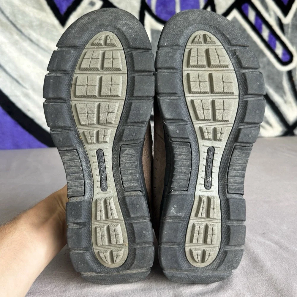 Size 11.5 - Skechers Slip On Shoes Men's Relaxed Fit Memory Foam Suede Grey